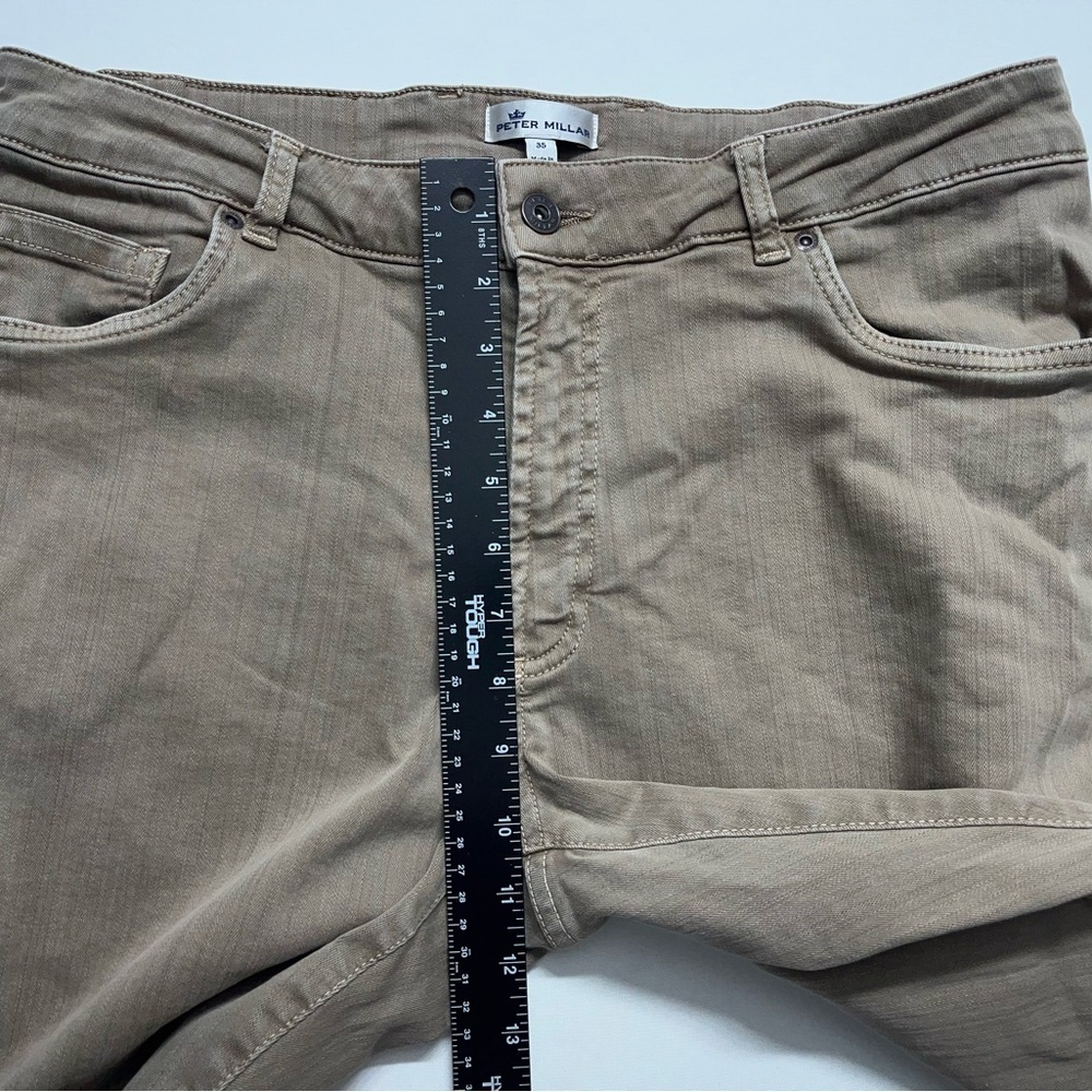 Peter Millar 5 Pocket Pants Mens Size 35x31 Brown Straight Leg Stretch Golf - Picture 6 of 16